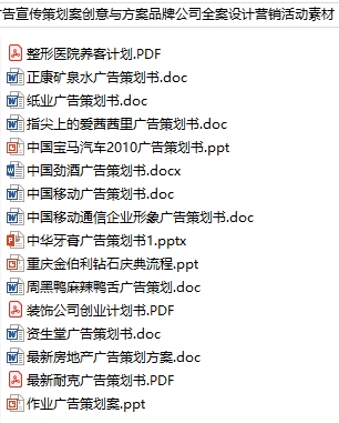 广告宣传策划案创意与方案品牌公司全案设计营销活动素材