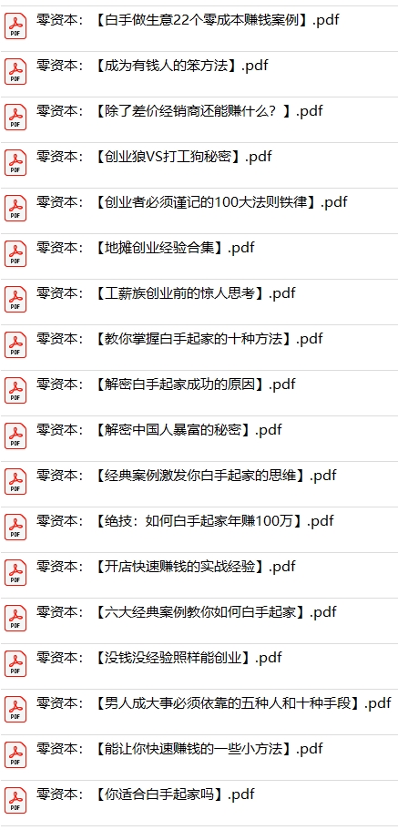 100份零资本创业经营管理销售绝招案例资料大全