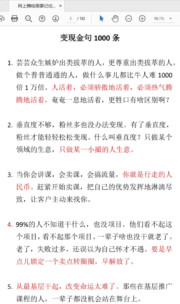 网上赚钱需要记住的1000条金规PDF无水印版