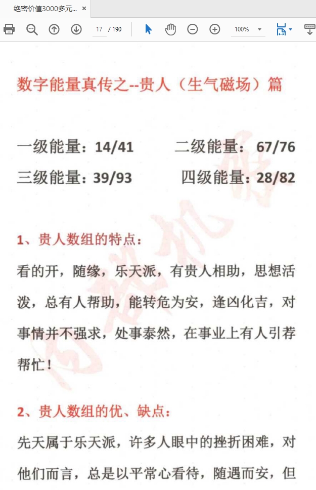 绝密价值3000多元的一本数字命运能量真传PDF