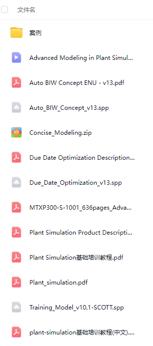 plant simulation视频教程资料，约300加案例实操编程教程