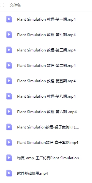 plant simulation视频教程资料，约300加案例实操编程教程